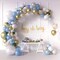 Baby Shower Blue Balloon Garland Arch Kit for Boy (Blue,gold,white)